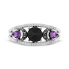 Thumbnail Image 3 of Disney Treasures Hocus Pocus Black Onyx, Amethyst & Diamond Moon Ring 1/6 ct tw Sterling Silver