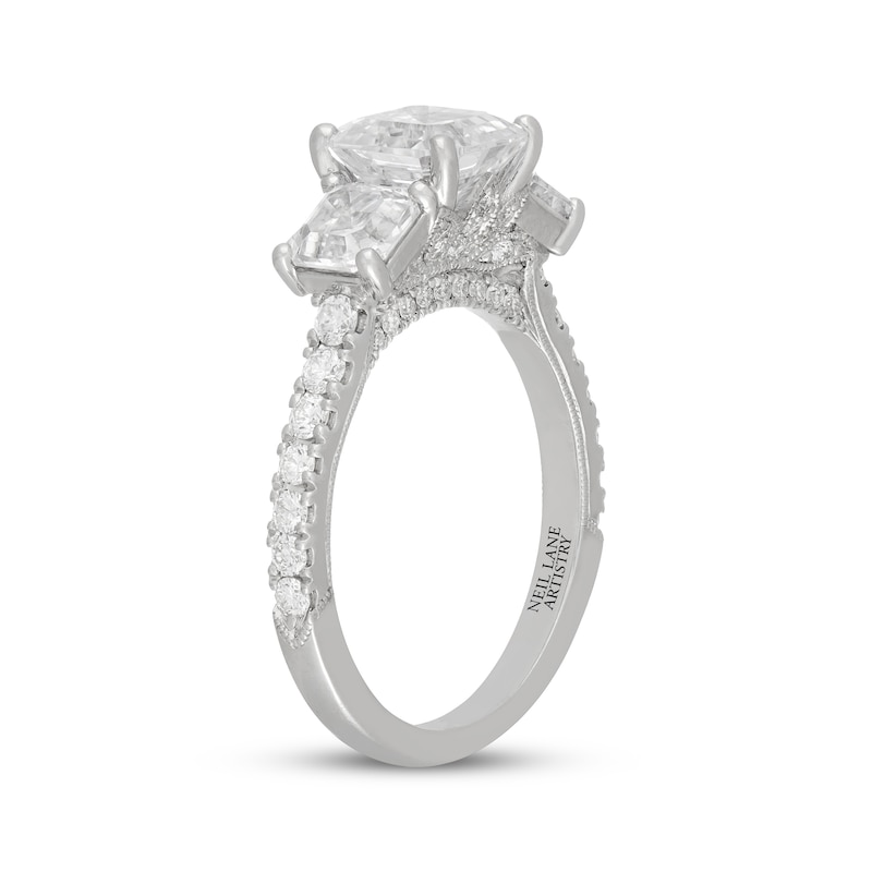 Main Image 2 of Neil Lane Artistry Square Emerald-Cut Lab-Grown Diamond Engagement Ring 4 ct tw 14K White Gold