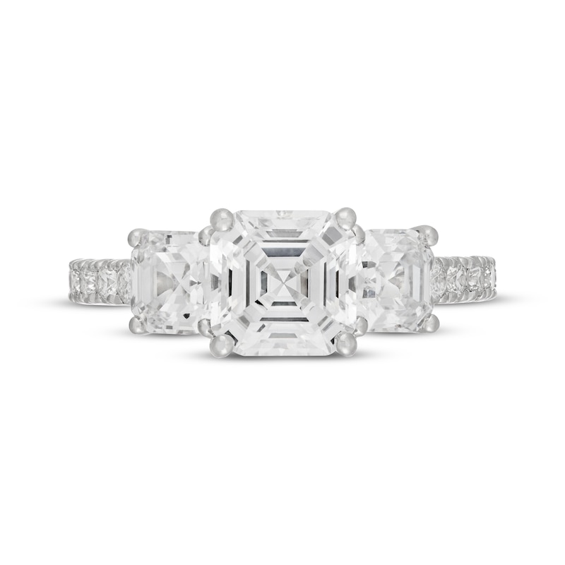 Main Image 3 of Neil Lane Artistry Square Emerald-Cut Lab-Grown Diamond Engagement Ring 4 ct tw 14K White Gold