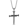 Thumbnail Image 1 of Men's Black Diamond Nail Cross 3/4 ct tw Sterling Silver 24&quot;