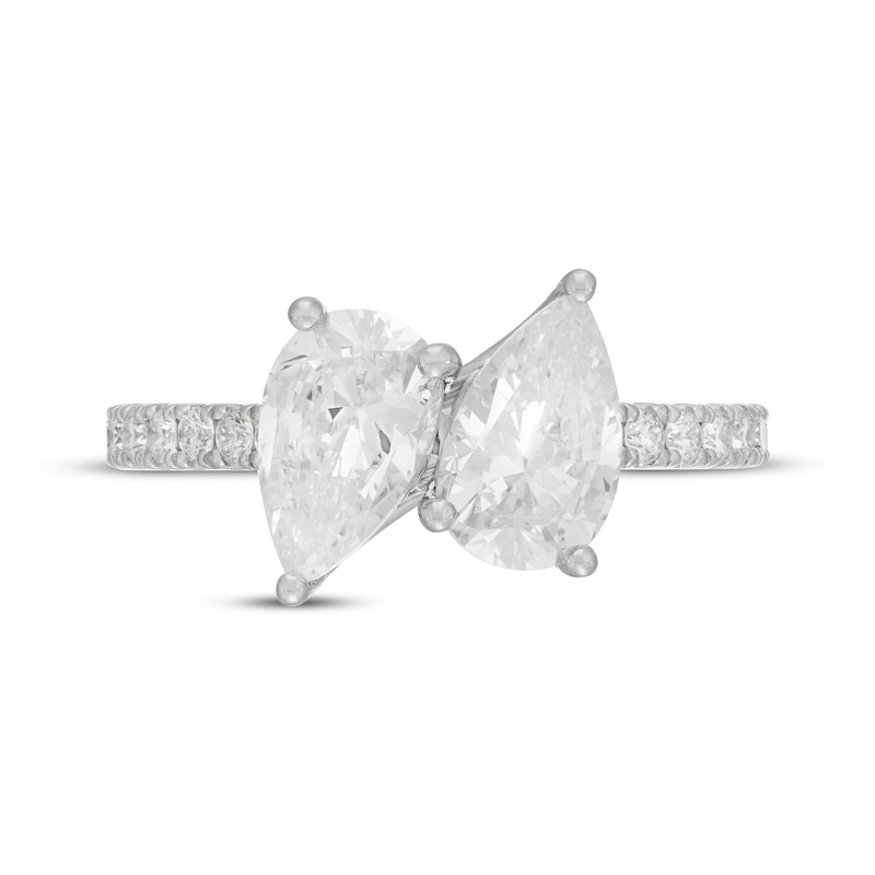 Main Image 3 of Neil Lane Artistry Pear-Shaped Lab-Grown Diamond Toi et Moi Engagement Ring 2-3/8 ct tw 14K White Gold