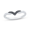 Thumbnail Image 1 of Black & White Diamond Chevron Anniversary Ring 1/4 ct tw 14K White Gold