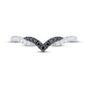 Thumbnail Image 3 of Black & White Diamond Chevron Anniversary Ring 1/4 ct tw 14K White Gold