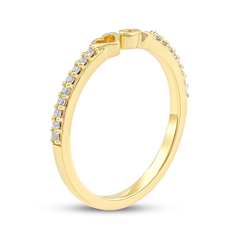 Main Image 2 of Diamond Heart & Infinity Symbol Open Fashion Ring 1/10 ct tw 10K Yellow Gold