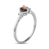 Thumbnail Image 2 of Garnet & Diamond Heart Ring 1/10 ct tw 10K White Gold