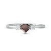 Thumbnail Image 3 of Garnet & Diamond Heart Ring 1/10 ct tw 10K White Gold