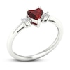 Thumbnail Image 4 of Garnet & Diamond Heart Ring 1/10 ct tw 10K White Gold