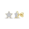 Thumbnail Image 1 of Multi-Diamond Pavé Star Stud Earrings 1/6 ct tw 10K Yellow Gold