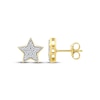 Thumbnail Image 3 of Multi-Diamond Pavé Star Stud Earrings 1/6 ct tw 10K Yellow Gold