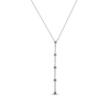 Thumbnail Image 3 of Blue Sapphire & Diamond Drop Necklace 1/20 ct tw Round-cut 10K White Gold 18&quot;