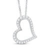 Thumbnail Image 1 of Lab-Grown Diamonds by KAY Tilted Heart Necklace 1 ct tw 10K White Gold