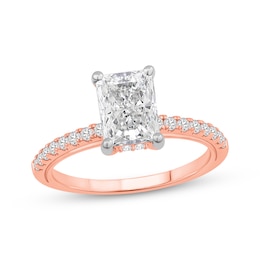 Lab-Grown Diamonds by KAY Radiant-Cut Engagement Ring 1-7/8 ct tw 14K Rose Gold