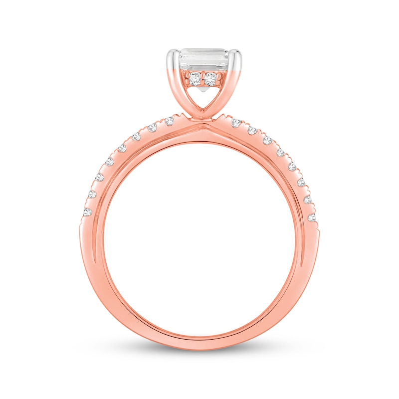 Main Image 3 of Lab-Grown Diamonds by KAY Radiant-Cut Engagement Ring 1-7/8 ct tw 14K Rose Gold