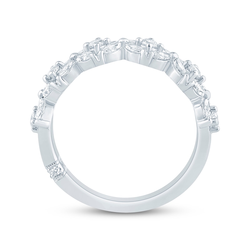 Main Image 3 of Monique Lhuillier Bliss Marquise & Round-Cut Lab-Grown Diamond Anniversary Ring 7/8 ct tw 18K White Gold