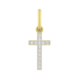 Sterling Silver or 10K Gold Diamond Cross Charm