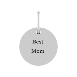 Sterling Silver or 10K Gold Engravable Round Charm