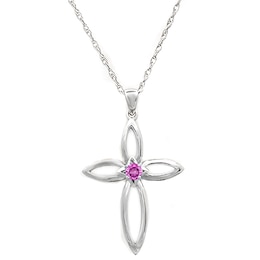 Birthstone Cross Necklace