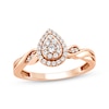 Thumbnail Image 0 of Multi-Diamond Pear-Shaped Halo Engagement Ring 1/4 ct tw 10K Rose Gold