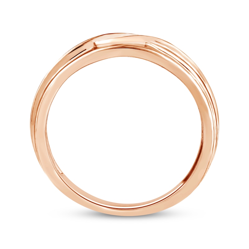 Main Image 3 of Men's Diamond Accent Wedding Band 10K Rose Gold