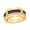 Thumbnail Image 1 of Men's Black Diamond Segmented Wedding Band 1 ct tw 10K Yellow Gold