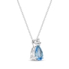 Thumbnail Image 1 of Pear-Shaped Swiss Blue Topaz Necklace 1/20 ct tw 10K White Gold 18"