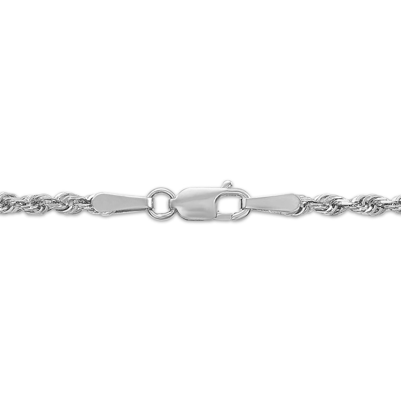 Main Image 2 of Solid Glitter Rope Chain Necklace 3mm 14K White Gold 20&quot;