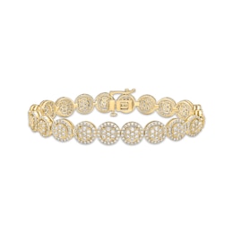 Diamond Circle Link Bracelet 5 ct tw 10K Yellow Gold 7&quot;