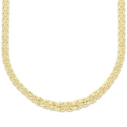 Hollow Byzantine Graduating Link Necklace 14K Yellow Gold 18&quot;