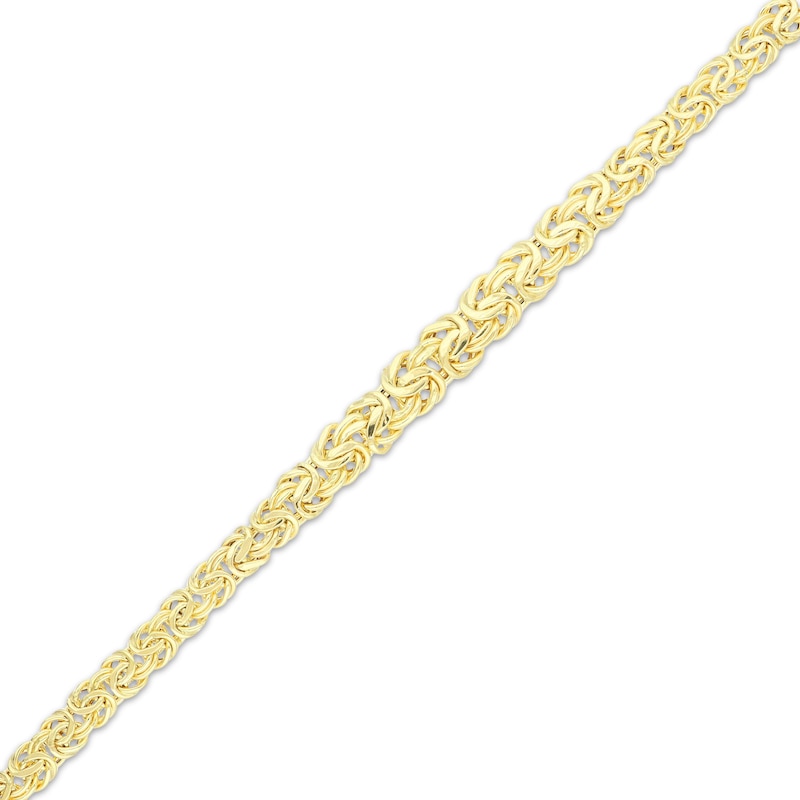 Main Image 2 of Hollow Byzantine Graduating Link Necklace 14K Yellow Gold 18&quot;