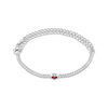 Thumbnail Image 2 of Square-Cut Lab-Created Ruby & White Sapphire Adjustable Line Bracelet Sterling Silver 9&quot;