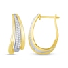 Thumbnail Image 3 of Diamond Split Hoop Earrings 1/4 ct tw 10K Two-Tone Gold