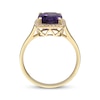 Thumbnail Image 1 of Cushion-Cut Amethyst & Diamond Ring 1/8 ct tw 10K Yellow Gold