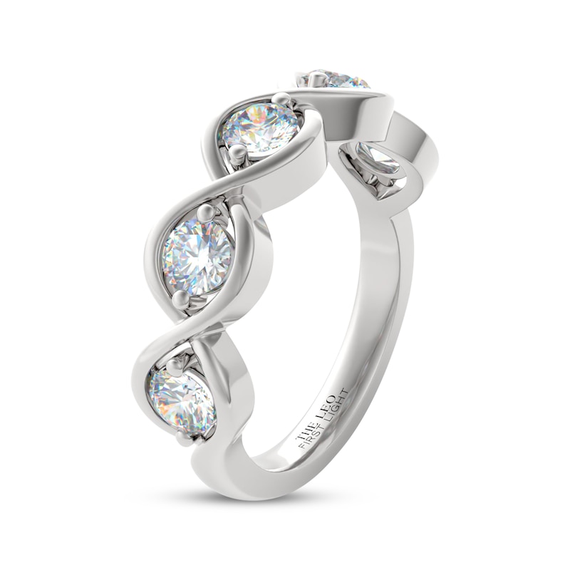 Main Image 2 of THE LEO First Light Diamond Five-Stone Anniversary Ring 1 ct tw 14K White Gold