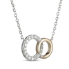 Thumbnail Image 2 of Diamond Interlocking Circles Necklace 1/6 ct tw Sterling Silver & 10K Yellow Gold 18&quot;