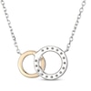 Thumbnail Image 3 of Diamond Interlocking Circles Necklace 1/6 ct tw Sterling Silver & 10K Yellow Gold 18&quot;