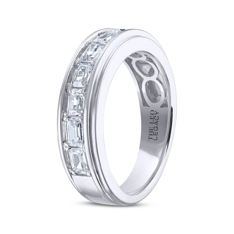 Men's THE LEO Legacy Lab-Created Diamond Emerald-Cut Wedding Band 2 ct tw 14K White Gold