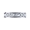 Thumbnail Image 2 of Men's THE LEO Legacy Lab-Created Diamond Emerald-Cut Wedding Band 2 ct tw 14K White Gold