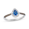 Thumbnail Image 1 of Le Vian Pear-Shaped Blue Sapphire Ring 1/4 ct tw Diamonds 14K Vanilla Gold