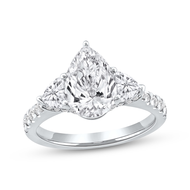 Lab-Grown Diamonds by KAY Pear-Shaped Engagement Ring 3 ct tw 14K White Gold