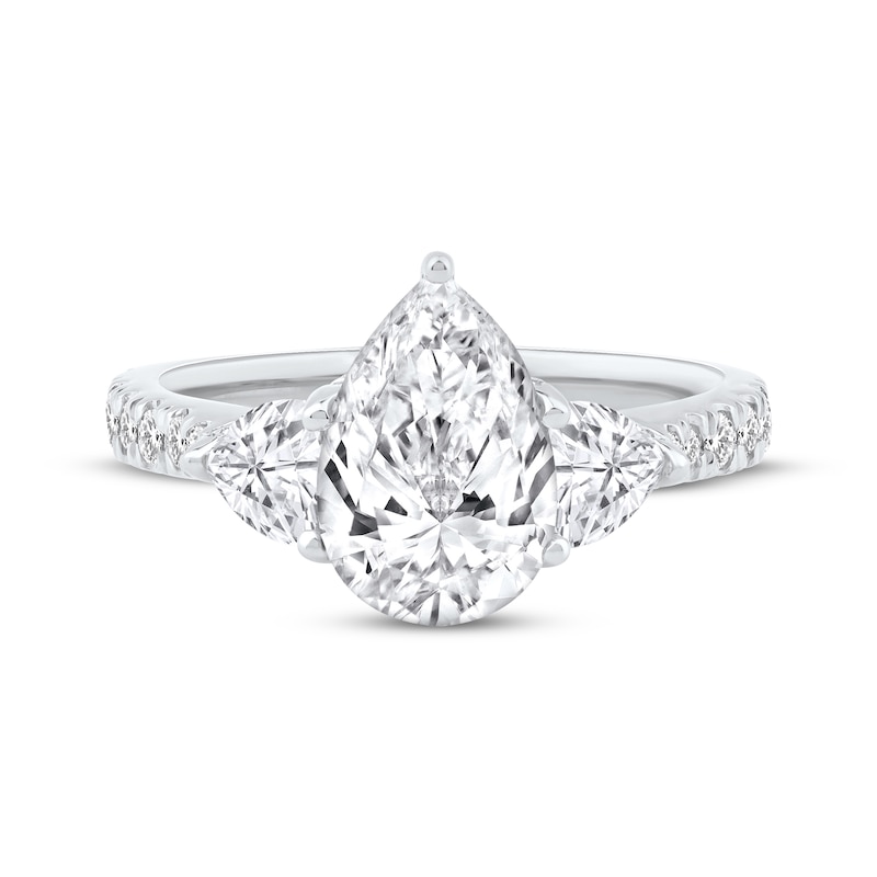 Lab-Grown Diamonds by KAY Pear-Shaped Engagement Ring 3 ct tw 14K White Gold