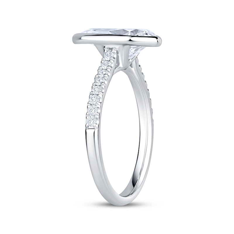 Lab-Grown Diamonds by KAY Pear-Shaped Bezel-Set Engagement Ring 2-1/5 ct tw 14K White Gold