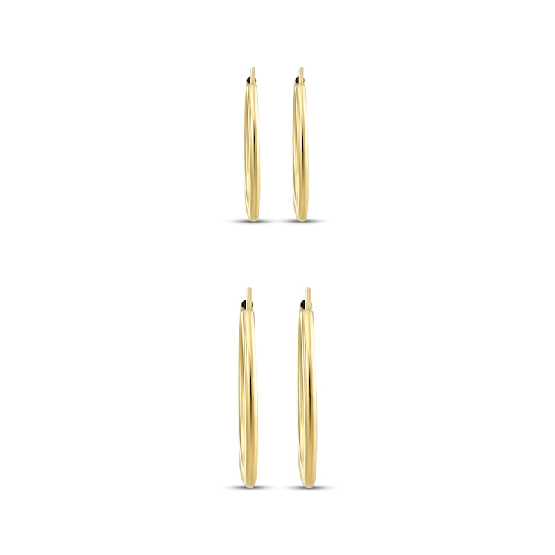 Endless Hoop Earrings Set 14K Yellow Gold