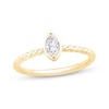 Thumbnail Image 1 of Now + Forever Marquise-Cut Diamond Solitaire Rope Shank Engagement Ring 1/5 ct tw 14K Yellow Gold (I/I1)