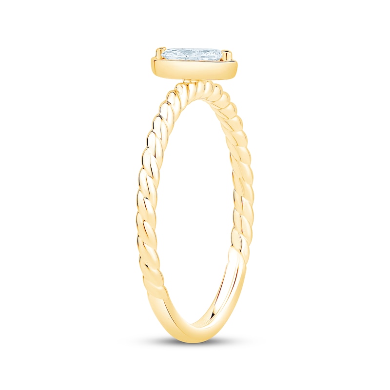 Main Image 2 of Now + Forever Marquise-Cut Diamond Solitaire Rope Shank Engagement Ring 1/5 ct tw 14K Yellow Gold (I/I1)