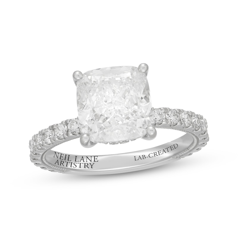 Neil Lane Artistry Cushion-Cut Lab-Created Diamond Engagement Ring 4-5/ ...