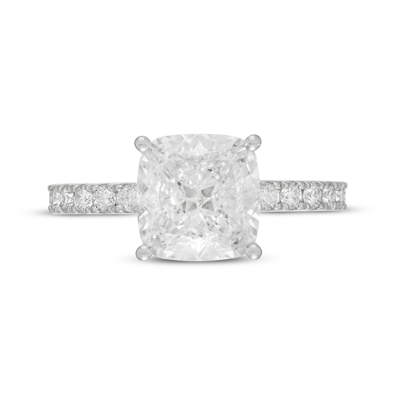 Main Image 3 of Neil Lane Artistry Cushion-Cut Lab-Grown Diamond Engagement Ring 4-5/8 ct tw 14K White Gold