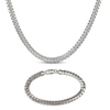 Thumbnail Image 1 of Solid Diamond-Cut Curb Cuban Chain Necklace & Bracelet Set 5.3mm Sterling Silver