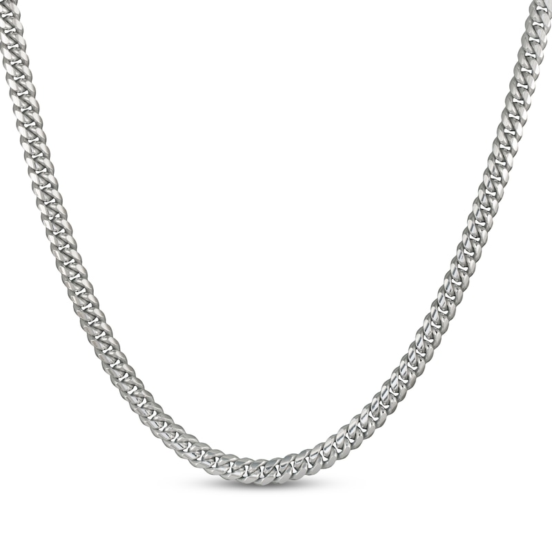 Main Image 2 of Solid Diamond-Cut Curb Cuban Chain Necklace & Bracelet Set 5.3mm Sterling Silver