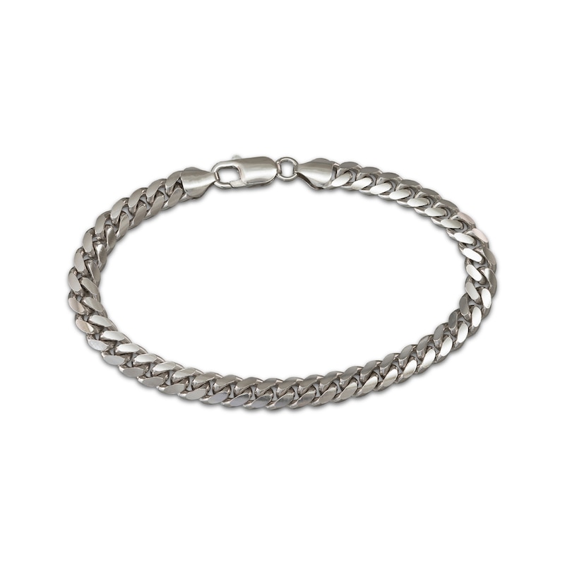 Main Image 3 of Solid Diamond-Cut Curb Cuban Chain Necklace & Bracelet Set 5.3mm Sterling Silver