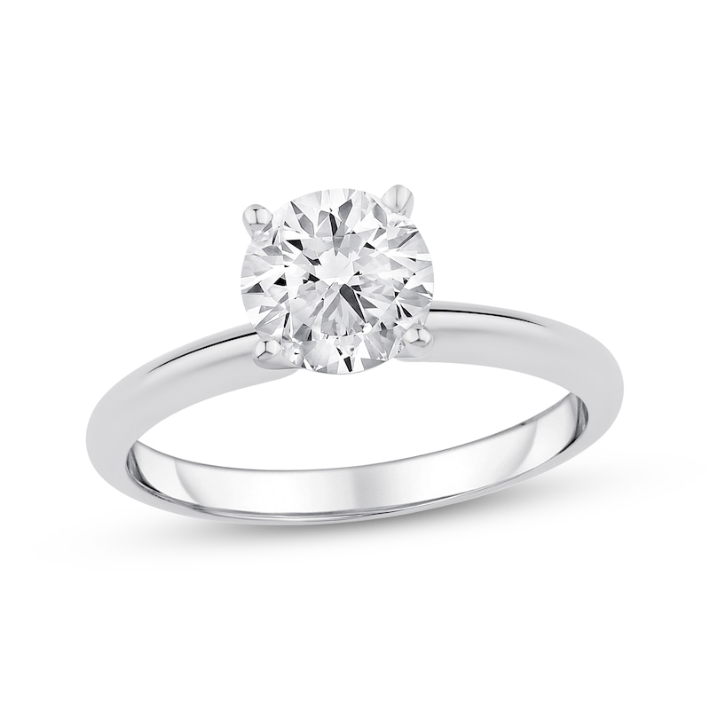 Lab-Grown Diamonds by KAY Round-Cut Solitaire Engagement Ring 1-1/4 ct tw 14K White Gold (I/SI2)